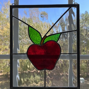 Apple Stained Glass Panel