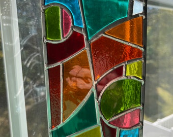 Abstract Stained Glass Panel - multi-color (mini)