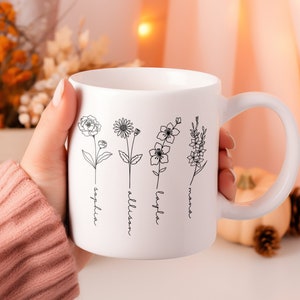 Custom Mom Mug, Plant Mom Mug, Mother's Day Gift, Plant Lover Gift, Custom Birth Month Birth Flower Mug, Mothers Day Mug, Plant Mom Mug