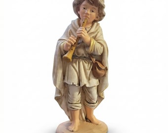 Krippenfigur Hirtenjunge mit Flöte für Weihnachtskrippe, handgefertigt, dekorative Weihnachtsdekoration, PLA-Druck
