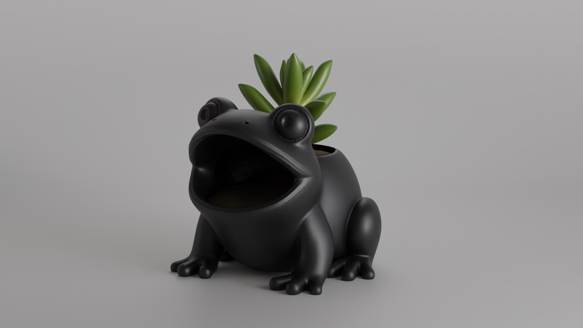 Sukkulenten-Blumentopf In Tierform (grüner Frosch) – Handgefertigt Aus Keramik, Ca. 8,9 Cm, Mit Ablaufloch