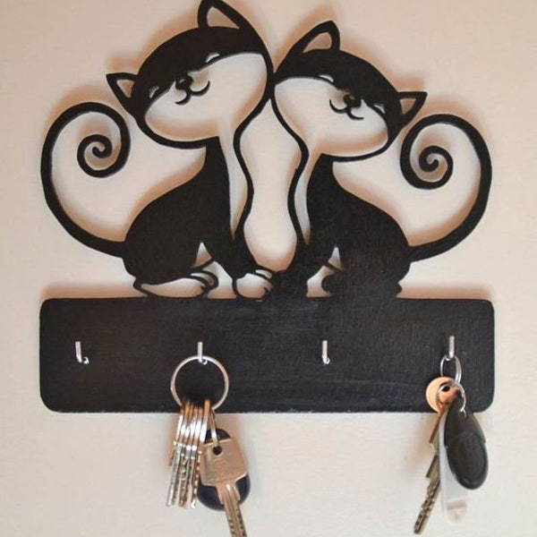 Cat Key Holder - STL for 3D printing - Animal Keys Hanger