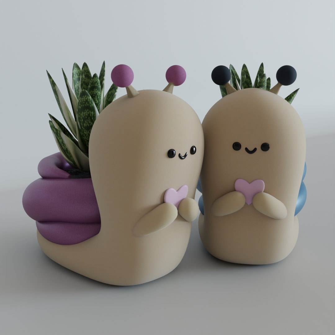 Cute Snail Planter - STL File for 3D Printing