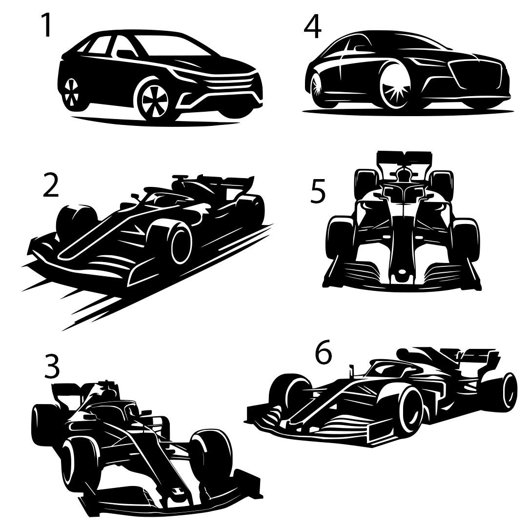 3D Printed Wall Decor - Race Cars and Sedans, Available in 2 Sizes (8" and 16") and 6 Colors, Perfect for Car Enthusiasts and Home Decor