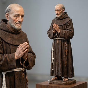 Franciscan Monk Statue Portrait Reference Catholic Figurine 3D Printed Hand Painted Devotional Sculpture Made to Order
