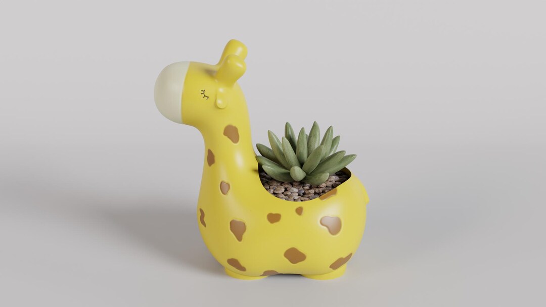 Cute 3D Printed Giraffe Planter & Pen Holder – Fun Animal Desk ...