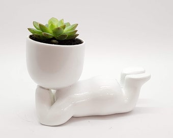 lying boy fat pot planter - STL FOR 3D PRINTING