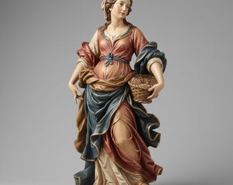 Baroque Shepherdess Nativity Figurine Standing Female Sculpture Religious Collector Decor 3D Printed Show Statue Figure Piece Model