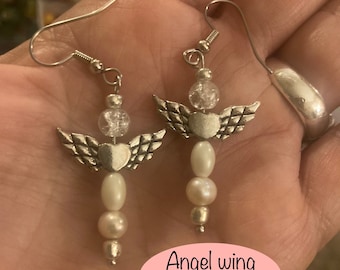 Pendientes de ángel, pendientes de cuentas, pendientes conmemorativos, joyas de cuentas, pendientes colgantes