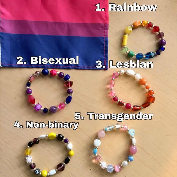 Pride bracelet, LGBT bracelet, LGBTQ bracelet, LGBTQ+ bracelet, pride jewelry, stretchy bracelet, beaded bracelet