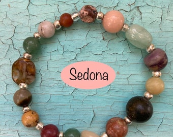 Semi Precious Stone Bracelet, Beaded Bracelet, Stretchy Bracelet, Women’s Genuine Gemstone, Stacking Bracelet,Layering Bracelet