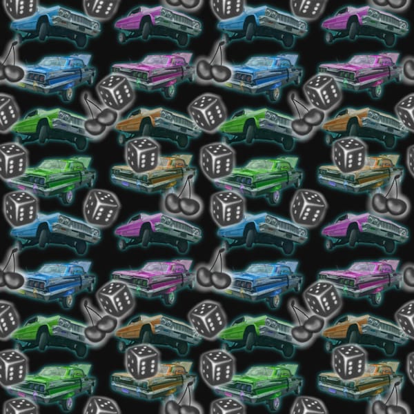 Lowrider Airbrush Art Seamless JPEG File, Y2K Repeat Pattern, 2000s Backdrop Download, 2000s Scrapbooking Digital Paper, Commercial Use