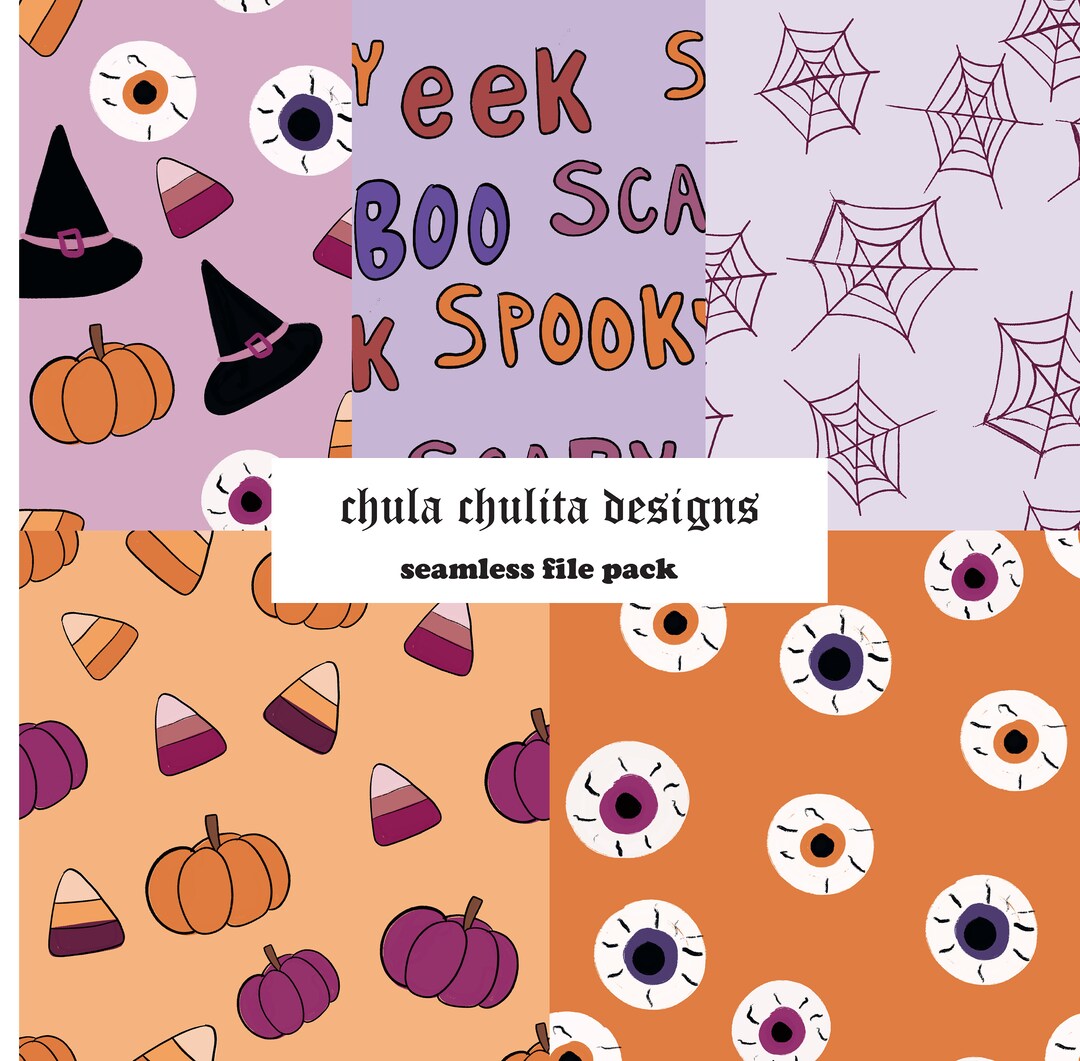 Halloween Digital Paper Pack, Halloween Seamless File , Spooky Seamless ...