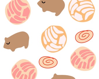 Pan Dulce Seamless JPEG File, Concha Seamless, Mexican Sweet Bread Seamless, Latino Seamless, Digital Paper