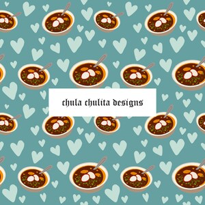 Pozolo Seamless JPEG File, Mexican Soup Repeat Pattern, Latino Sublimation Design, Fabric Digital Download, Commercial Use, Scrapbooking