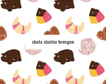 Pan Dulce Seamless JPEG File, Concha Seamless, Mexican Sweet Bread Seamless, Latino Seamless, Digital Paper, Fabric Design, Commercial Use