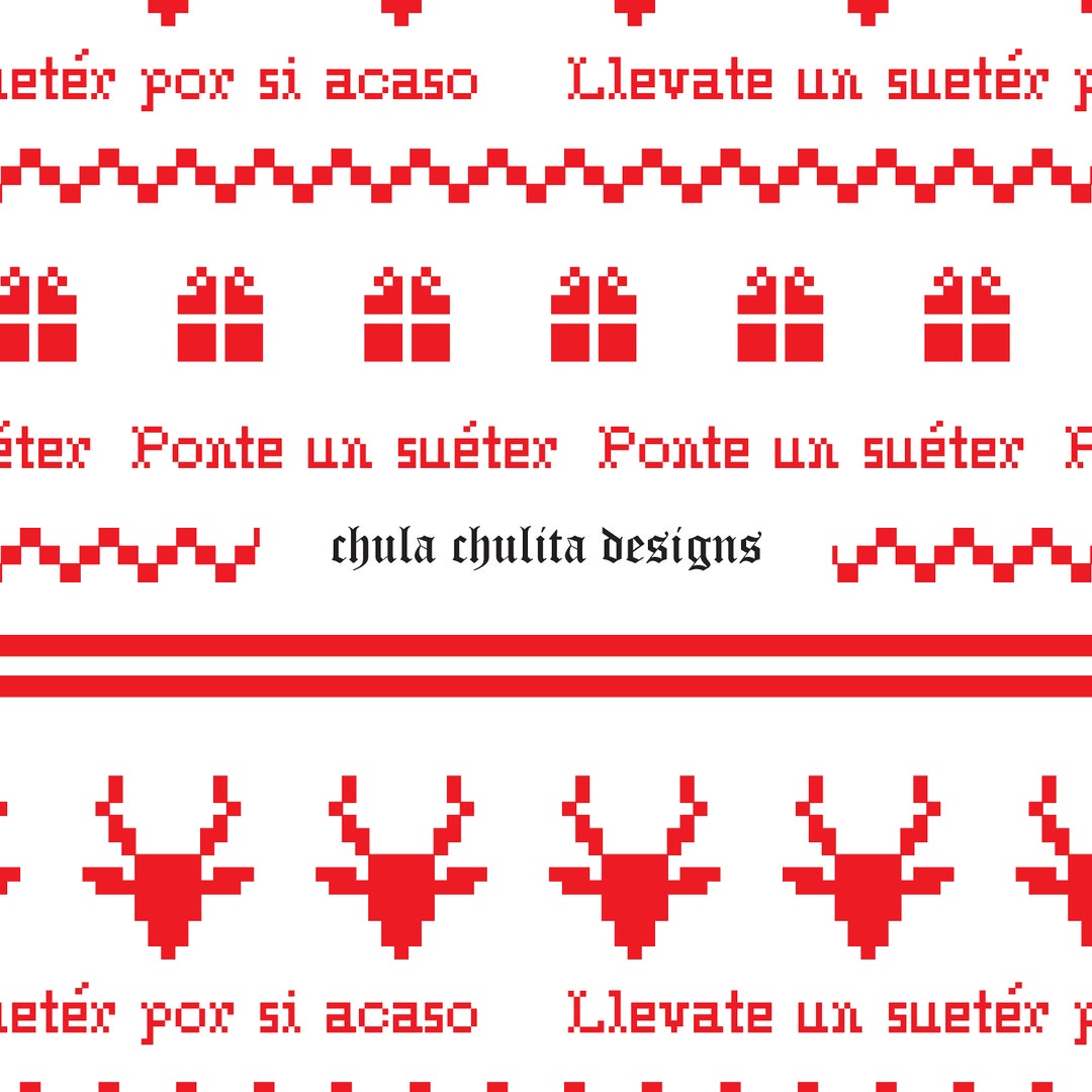 Ugly Christmas Sweater Seamless JPEG File, Ponte Un Sueter Seamless