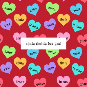 Valentines Day Candy Hearts Seamless JPEG File, Heart Seamless, Valentines Day Seamless, Love Seamless, Fabric Design, Commercial Use