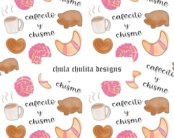 Pan Dulce Seamless JPEG File, Cafecito Seamless, Concha Seamless, Mexican Sweet Bread Seamless, Latino Seamless, Digital Paper