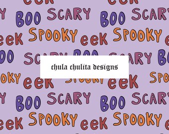Boo Spooky JPEG-Datei, Halloween Seamless, Gothic Seamless, Digital Paper