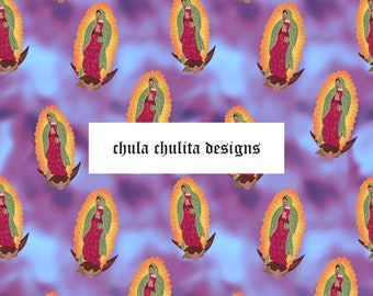 Virgen de Guadalupe Seamless JPEG File, Tie Dye Seamless, Mexican Seamless, Hispanic Seamless, Digital Paper