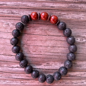 8mm. Volcanic rock with koa wood