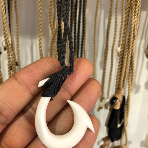 Biker Fishing Hawaiian Fish Hook Stainless Steel Pendant Etsy