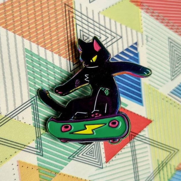 SK8R CAT Enamel Pin