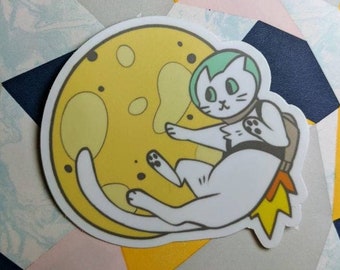 Sticker Catstronaut Cat Lune