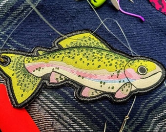 Porte-clés tissé truite arc-en-ciel