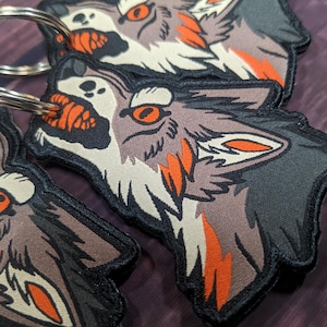 Snarling Wolf Woven Keyring