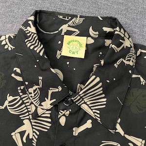 Dinosaur Fossil Button-up Shirt, Casual Top