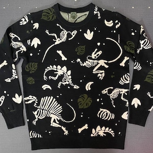 Dinosaur Fossil Knit Sweater Pullover