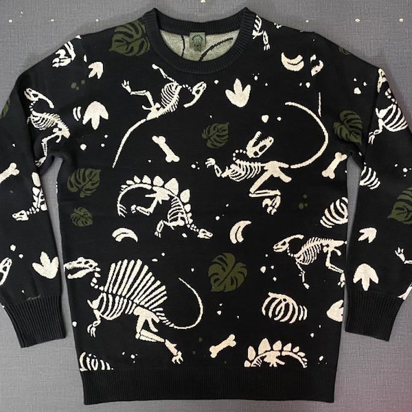 Dinosaur Fossil Knit Sweater Pullover