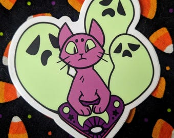 Fantômes obsédants et chat Sticker