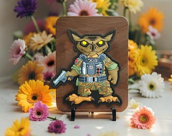 3D Pvc Tactical Patch Owl Green Multicam Camo Patches  for Vest Backpack jacket