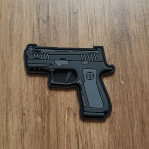 Military Pistol P320 3D PVC Rubber Patch, Law Enforcement Morale Handgun Firearm Patches