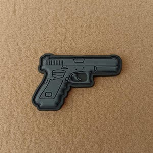 Small Mini Tactical Austria Pistol Patch 2 inch Small Gun Rubber Pvc Emblem