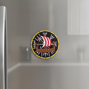 Ímã tático 3D Viking Compass Drakar Vegvisir Ímã para decoração de cozinha