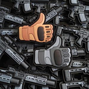 Toppa tattica 3D con gancio per guanto, colore nero e marrone chiaro, per borsa e giacca