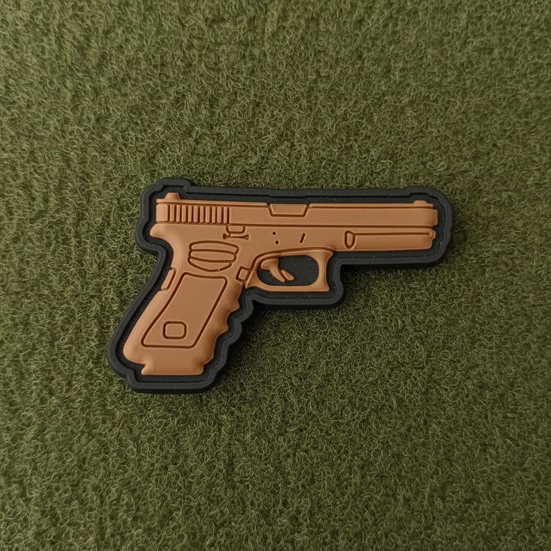 Small Mini Tactical Austria Pistol Patch 2 inch Small Gun Rubber Pvc Emblem