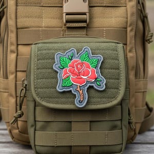 タクティカル モラールパッチ 3D ローズ 女性 ガール パッチ: ハンドメイド PVC アップリケ