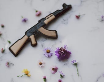 3D Pvc Rubber Patch AK47 Patch ,Russian Military Assault Rifle PVC Badge