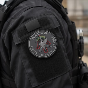 Black Tactical Morale Patch Recon Special Force Military Cosplay Modern Warfare Badge