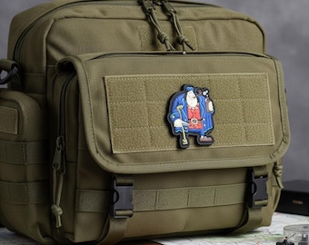 Parche de moral táctica, insignia de pirata de anime 3D borracho azul para bolso y chaqueta