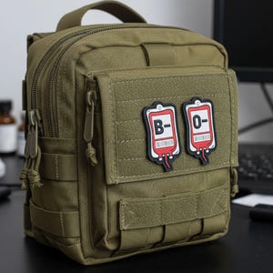 Blood Type id Patch Medical Negative Rhesus Red White Patches | EDC Tool