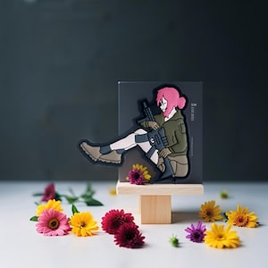 Pubg Patch Woman Anime Patch Girl Power Patch Pinke Haare Taktischer Militär Aufnäher - Feministische Aufnäher für Brave Woman