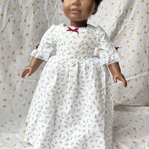 3 piece 1700’s White Floral Ensemble for 18 inch dolls