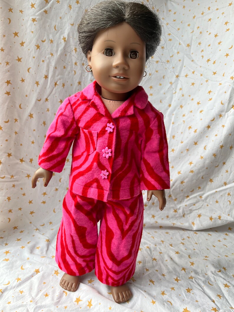 Hot Pink and Red Zebra Print Pajamas for 18 Inch Dolls Etsy Australia