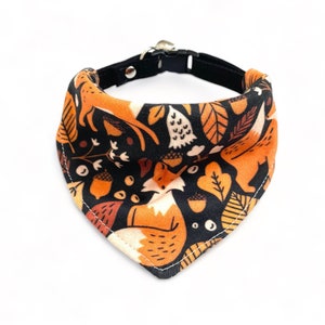 Cat Bandana &quot;Autumn Fox&quot; Slide-On Bandana, Over The Collar Bandana, Bandana for Cats, Bandana for  Small Dogs, Slip On Cat Scarf